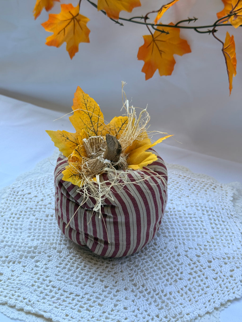 Burdeos a rayas - CALABAZA DECORATIVA